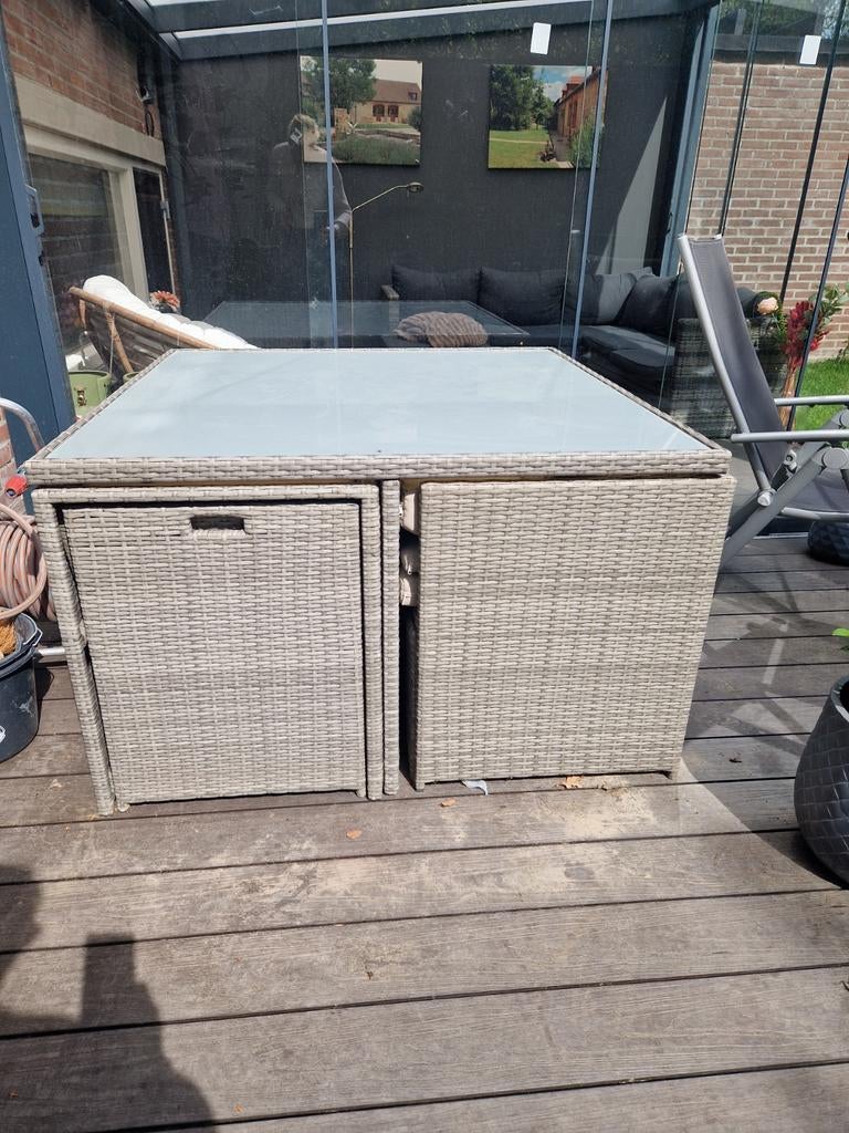 8 persoons tuinset, Ophalen, Zo goed als nieuw, Rotan, Tuinset