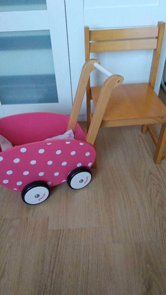 Kinderstoeltje en kinderwagentje Janod, Kinderen en Baby's, Speelgoed | Poppen, Ophalen, Gebruikt, Overige typen
