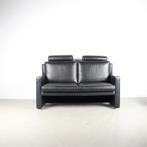 1x Leolux Timandra Bank 2-zits/148cm Leder – Zwart, Niet ingevuld, Niet ingevuld, Tweepersoons, Leer