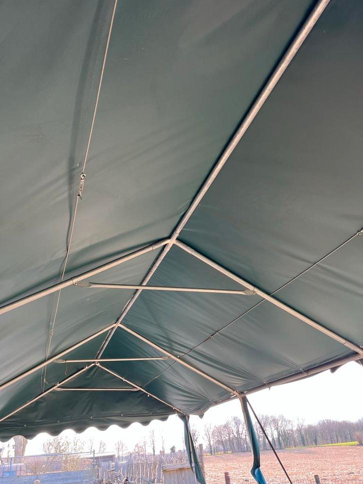 Toolport Opslagtent 3x6m - Donkergroen PVC, Tuin en Terras, Partytenten, Gebruikt, Overige typen, 2 meter of meer, 5 tot 8 meter