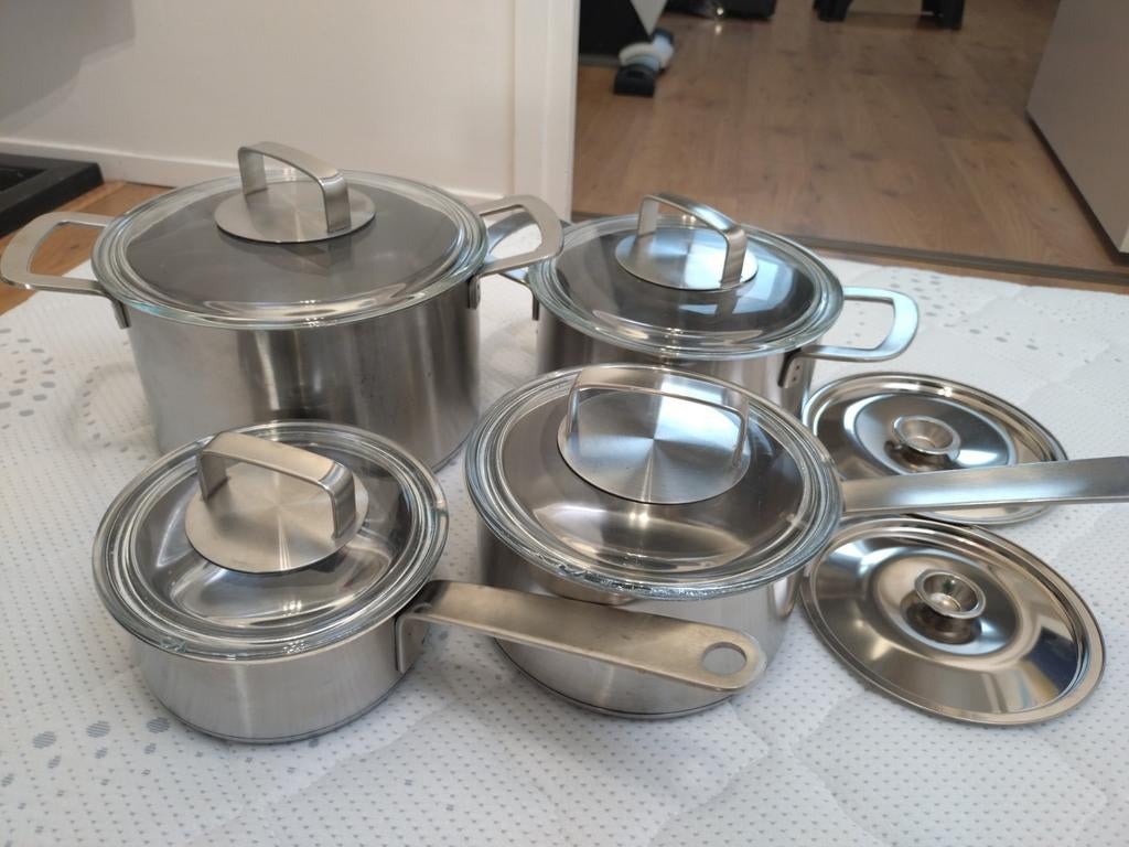 RVS pannenset IKEA Hemkomst, Huis en Inrichting, Keuken | Potten en Pannen, Gebruikt, Pannenset, Ophalen of Verzenden, Rvs