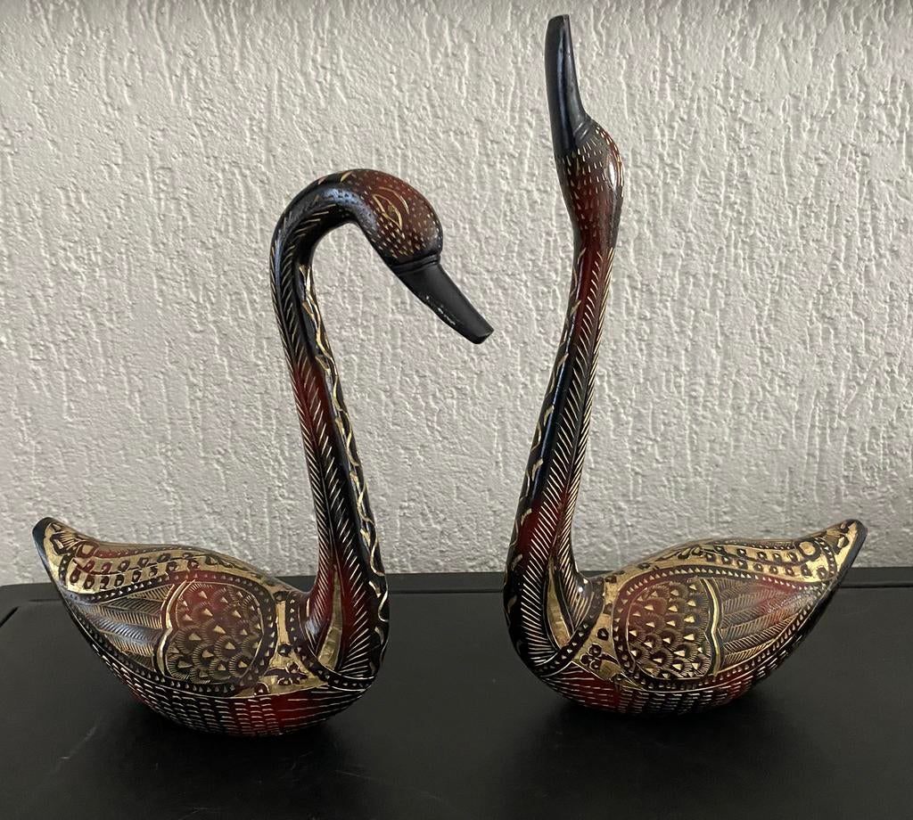 2 messing zwanen, Antiek en Kunst, Kunst | Designobjecten, Ophalen of Verzenden