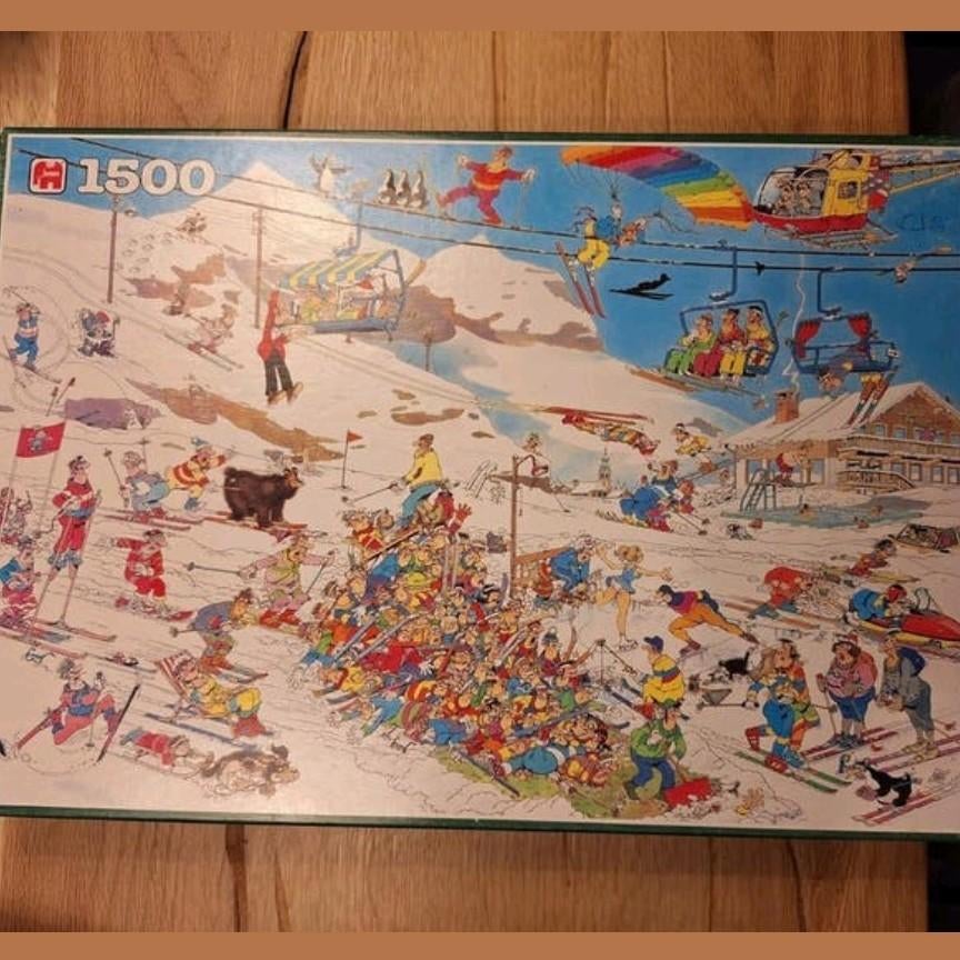 Jan van haasteren wintersport 1500 stukjes, Ophalen, 500 t/m 1500 stukjes, Zo goed als nieuw