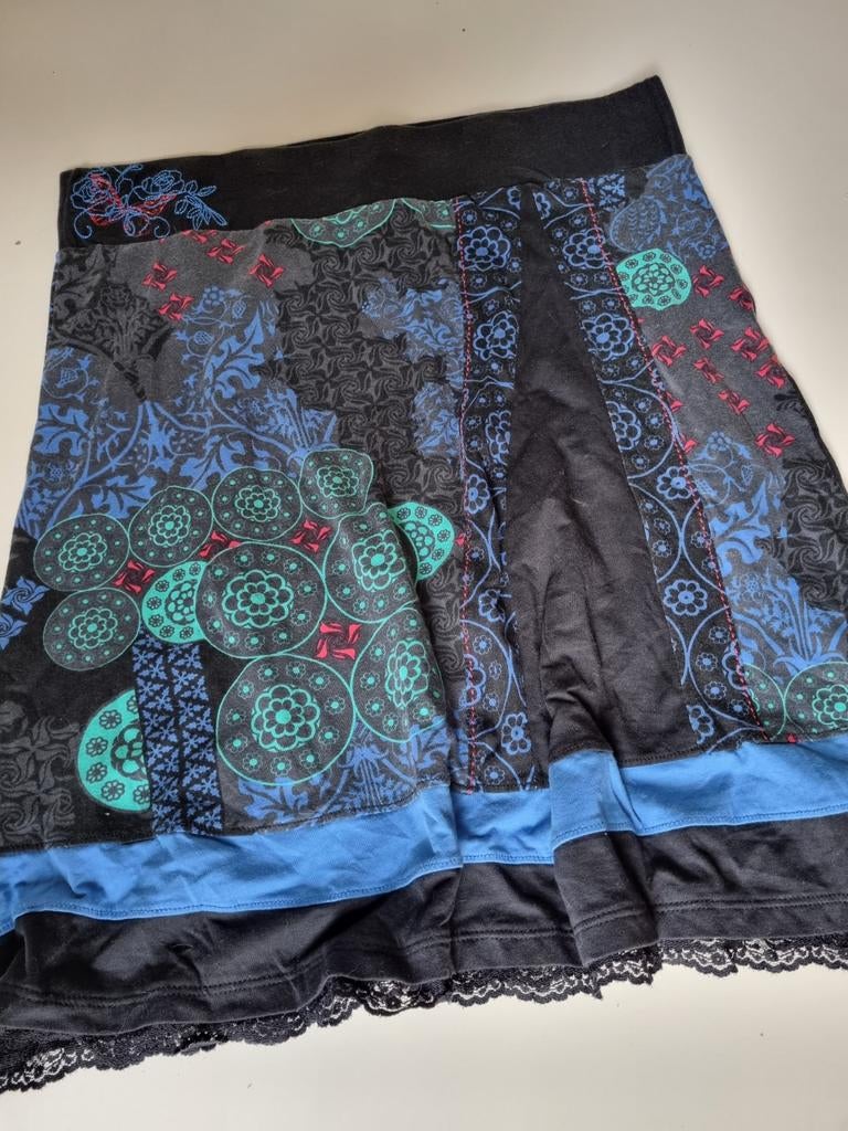 Zizidiane rok met print en kant, Kleding | Dames, Rokken, Overige kleuren, Maat 42/44 (L), Ophalen of Verzenden, Knielengte