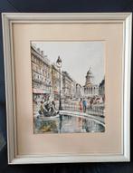 Vintage aquarel Parijs - Panthéon - gesigneerd - ingelijst, Antiek en Kunst, Ophalen of Verzenden
