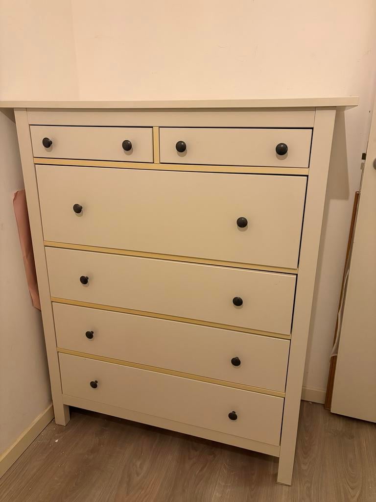 IKEA Hemnes Ladekast - wit, Huis en Inrichting, Kasten | Dressoirs, Ophalen, Gebruikt, 100 tot 150 cm, Met lade(s)