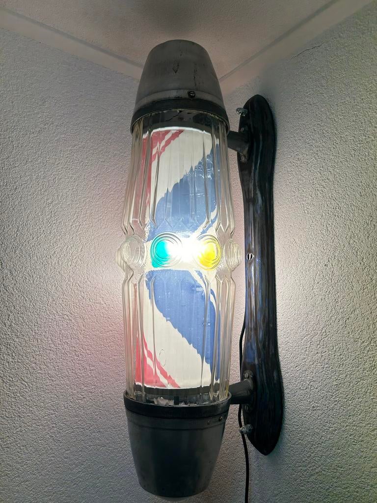 Vintage Barber Pole Kapperslamp - Steampunk Stijl, Ophalen