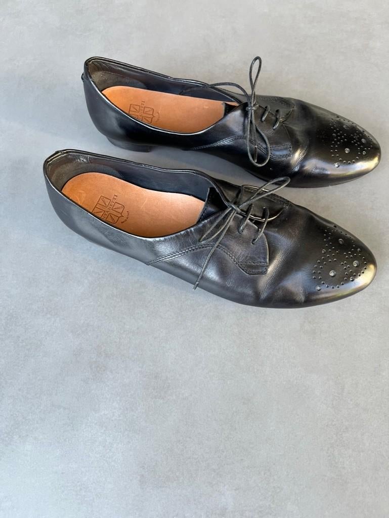 Zwarte leren Pantanetti veter schoenen, maat 40, Kleding | Dames, Schoenen, Verzenden, Zwart, Overige typen, Zo goed als nieuw