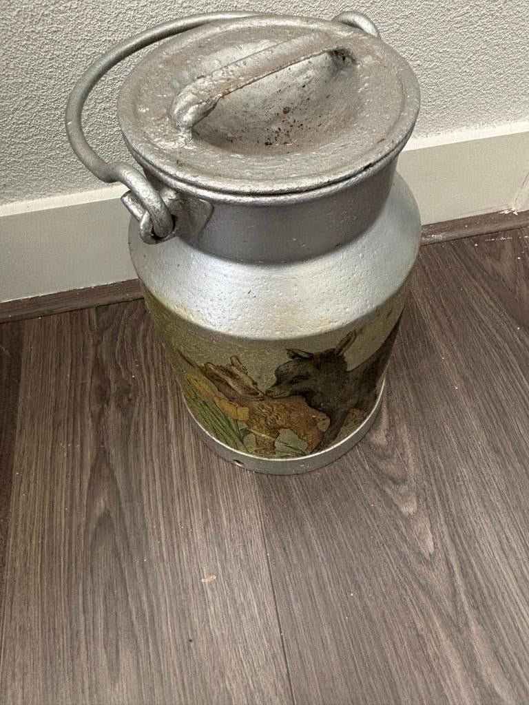 Decoratieve melkbus met dierenprint - 28 cm hoog, Ophalen
