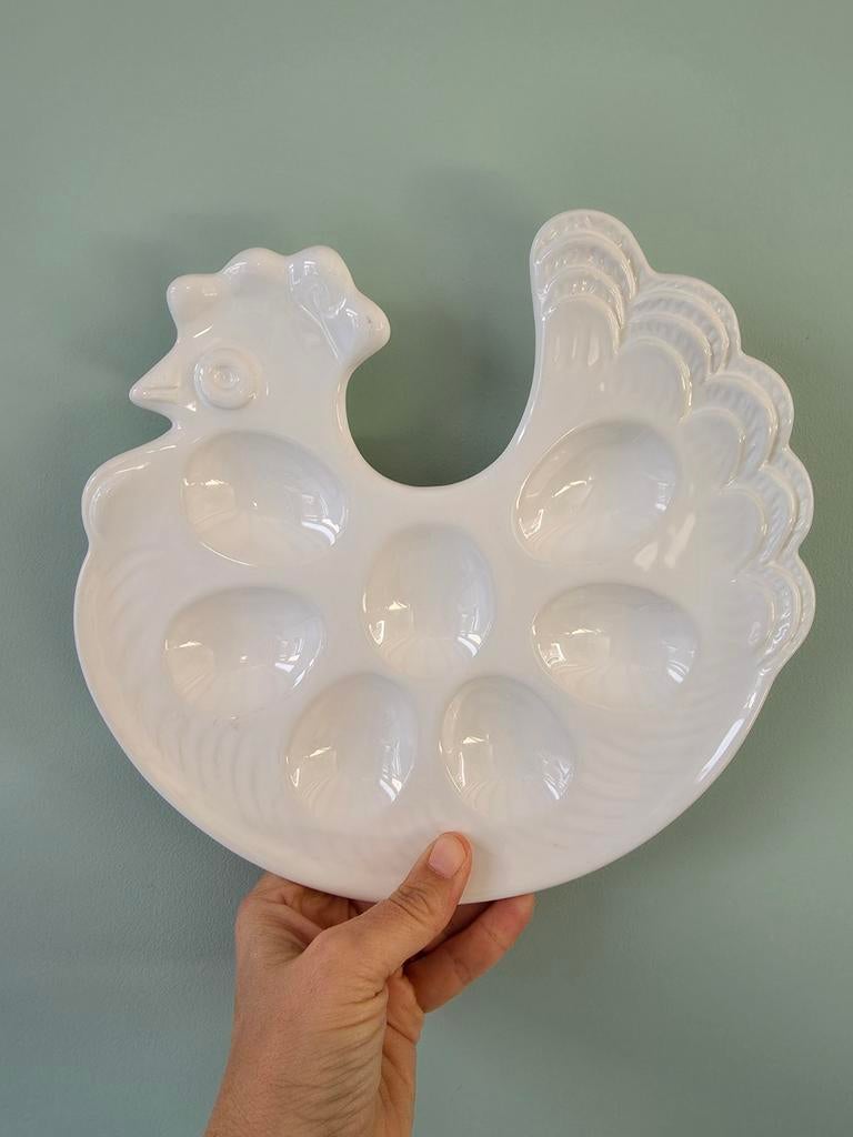 Vintage eierhouder/ serveerschaal voor eieren, made in Italy, Ophalen of Verzenden