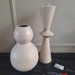 Colmore vaas en kandelaar raw alu beige nieuw, Overige kleuren, Aardewerk of Porselein, Nieuw, Ophalen of Verzenden