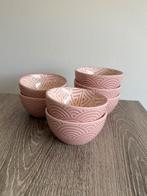 Set van 7 Roze Schaaltjes met Patroon, Porselein of Keramiek, Schaal, Rond, Nieuw