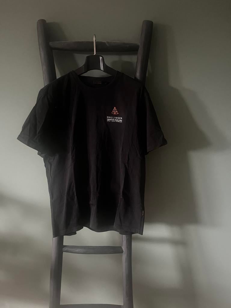 Zwart Hallinger t-shirt XL tee black shirtjes, Kleding | Heren, T-shirts, Verzenden, Zo goed als nieuw, Maat 56/58 (XL), Zwart