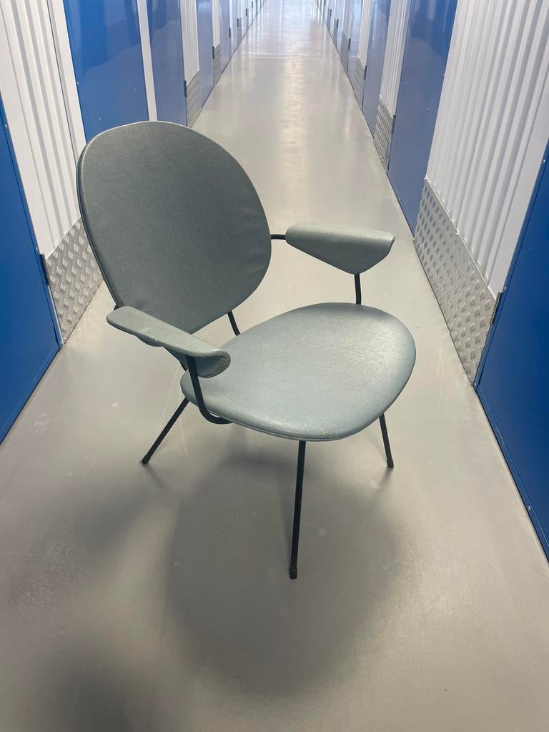 Vintage design Kembo 302 Lounge chair Gispen, Huis en Inrichting, Stoelen, Ophalen, Gebruikt, Blauw, Vintage industrieel