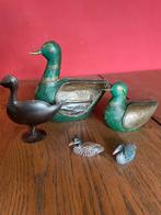 Eend beelden, hout koper(?), Ophalen of Verzenden, Zo goed als nieuw, Dier