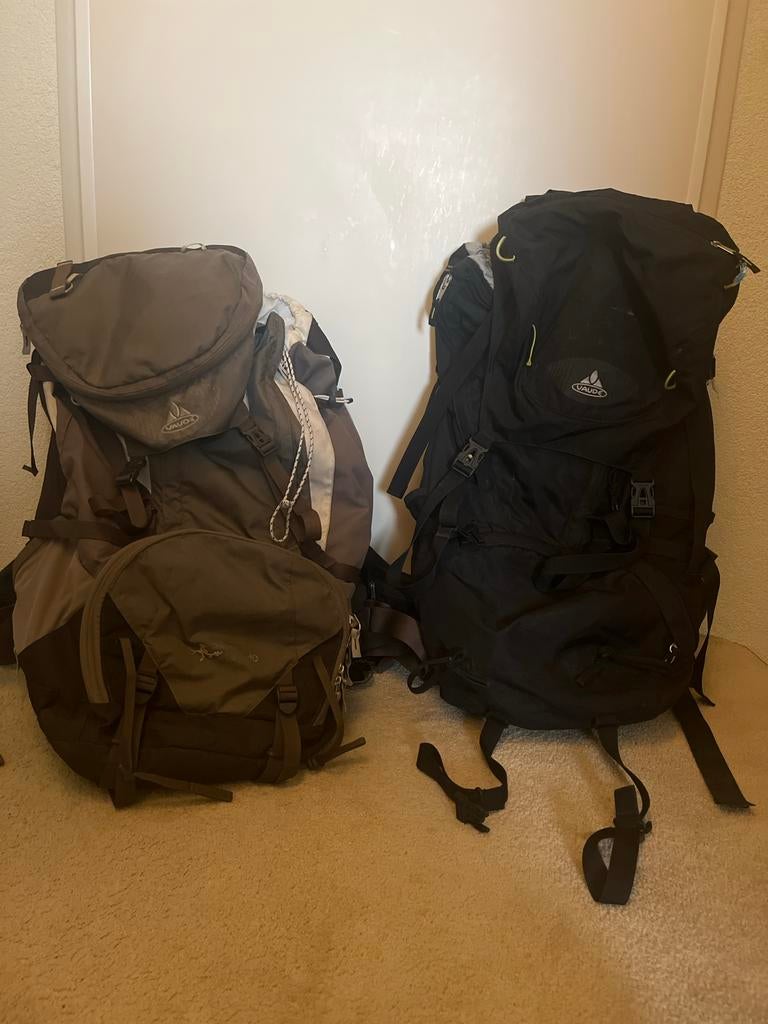 Vaude Alpinerugzakken, zwart en bruin, Ophalen, Gebruikt, Rugzak