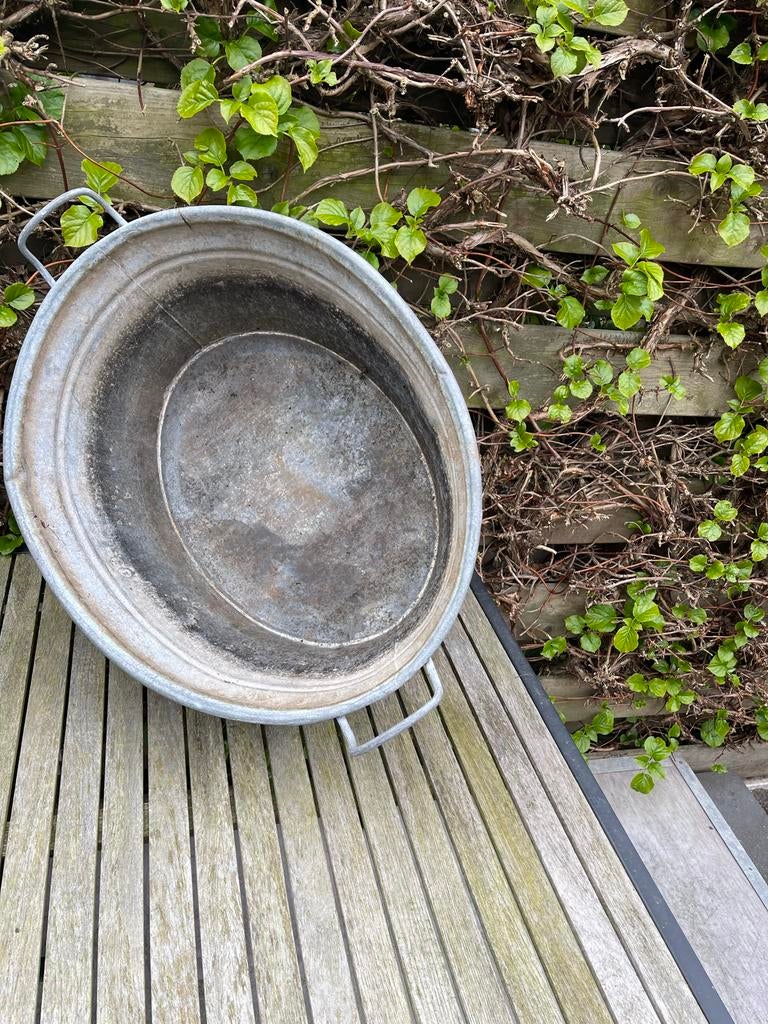 Zinken emmer en wasteil - waterdicht en in goede staat, Ophalen of Verzenden