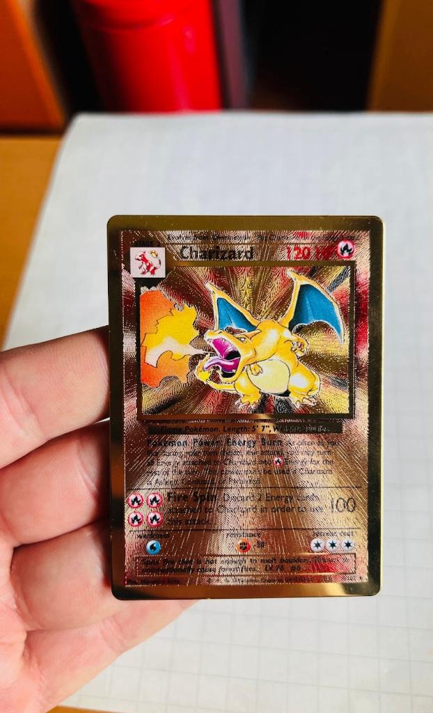 Charizard 4/102 Metal Edition Base Set Pokemon, Verzenden, Zo goed als nieuw, Losse kaart, Foil