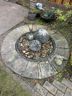 Waterornament met 3 bollen, pomp en reservoir, Tuin en Terras, Ophalen of Verzenden, Gebruikt, Graniet, Waterornament