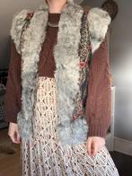 Vintage afghaanse lammy coat M bohemian gilet embroidery, Maat 38/40 (M), -, -, Ophalen of Verzenden