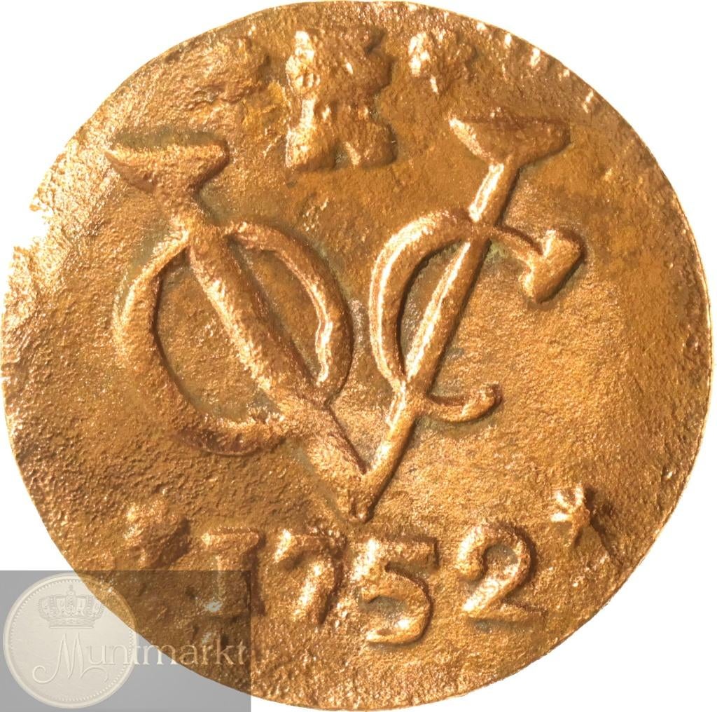 V.O.C. - Zeeland - Duit 1752 - Mogelijke jaartalwijziging, Ophalen of Verzenden, Vóór koninkrijk, Overige waardes, Losse munt