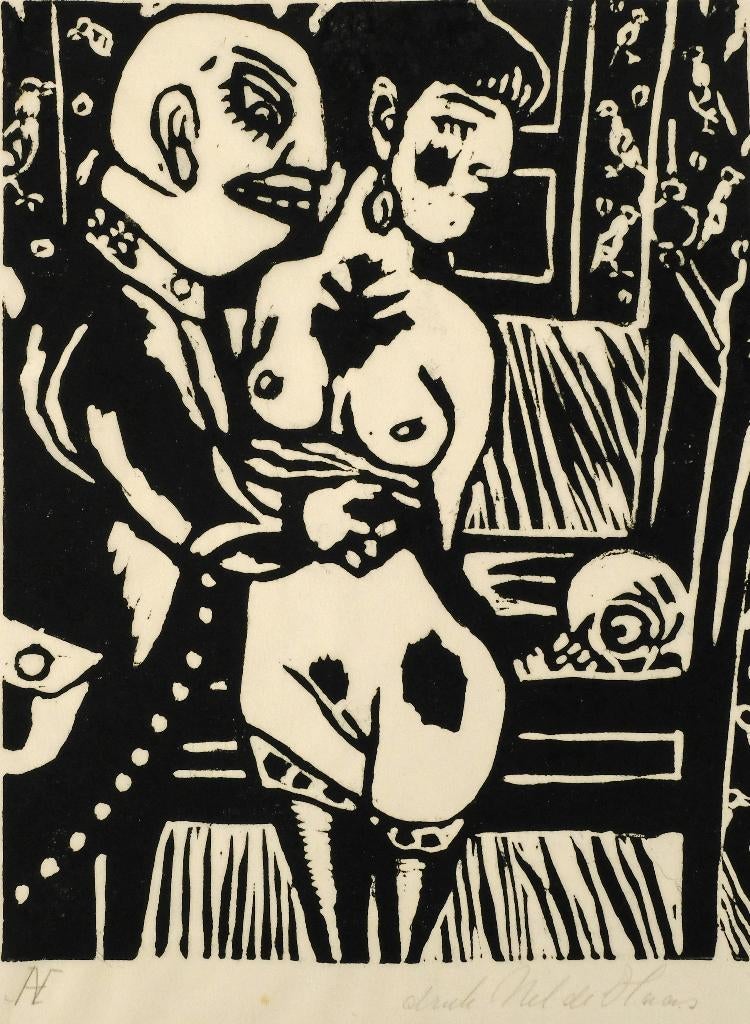 Aad de Haas (1920-1972) - De dood en het meisje, Ophalen of Verzenden