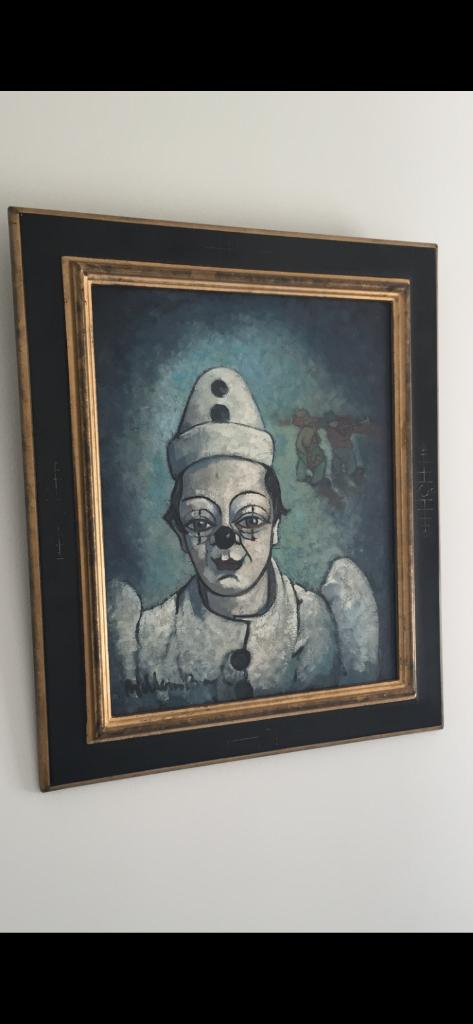 Prachtige schilderij pierrot, Antiek en Kunst, Ophalen
