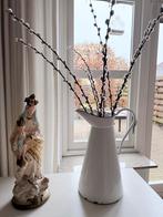 Emaille waterkan wit met blauwe bies, Antiek en Kunst, Curiosa en Brocante, Ophalen of Verzenden