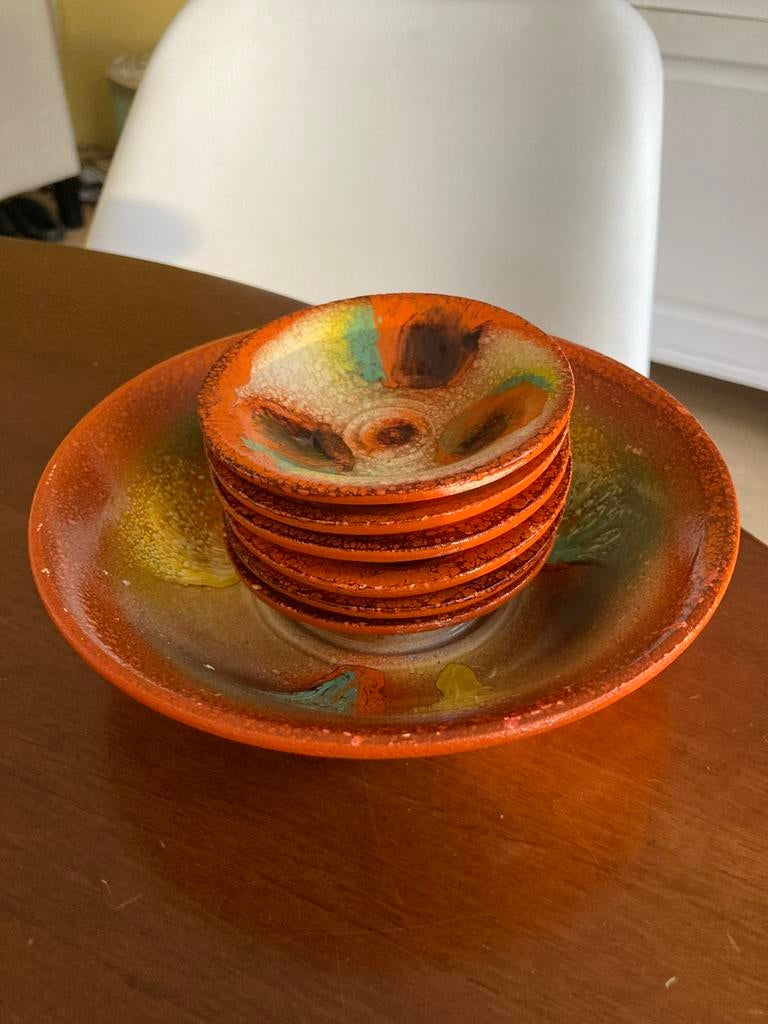 Vintage aardewerk pindaset, Ophalen of Verzenden