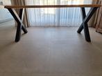 Eiken tafelblad met of zonder stalen X poten, Huis en Inrichting, Tafels | Eettafels, Ophalen, Gebruikt, 50 tot 100 cm, 150 tot 200 cm