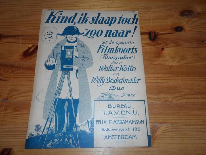 Walter kollo - bureau tavenu, Muziek en Instrumenten, Bladmuziek, Gebruikt, Artiest of Componist, Populair, Piano, Zang, Ophalen of Verzenden