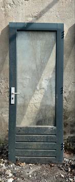 Buitendeur hardhout 83x211,5 cm - ruit gebarsten, Ophalen, Gebruikt, 80 tot 100 cm, Buitendeur