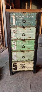 Ladekast in industriële stijl - 100x46 cm, Overige houtsoorten, Minder dan 50 cm, 5 laden of meer, 100 tot 150 cm