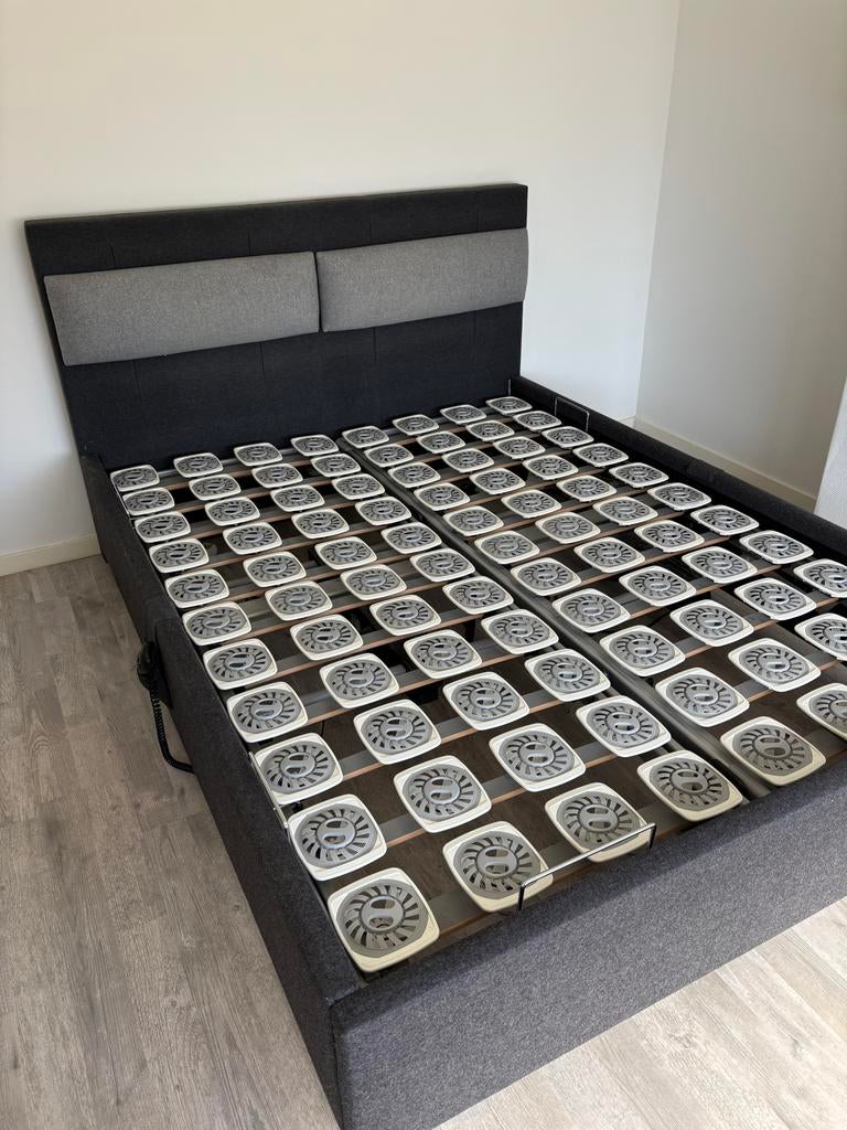 Tempur elektrisch bed 160x210 extra lang (excl. matras), Ophalen, 210 cm, Tweepersoons, Stof