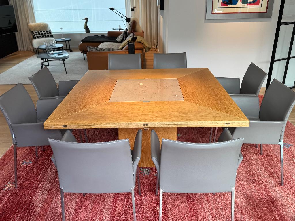 tafel van belgische ontwerper VDBP, Huis en Inrichting, Tafels | Eettafels, Ophalen, Eikenhout, Zo goed als nieuw, Vijf personen of meer