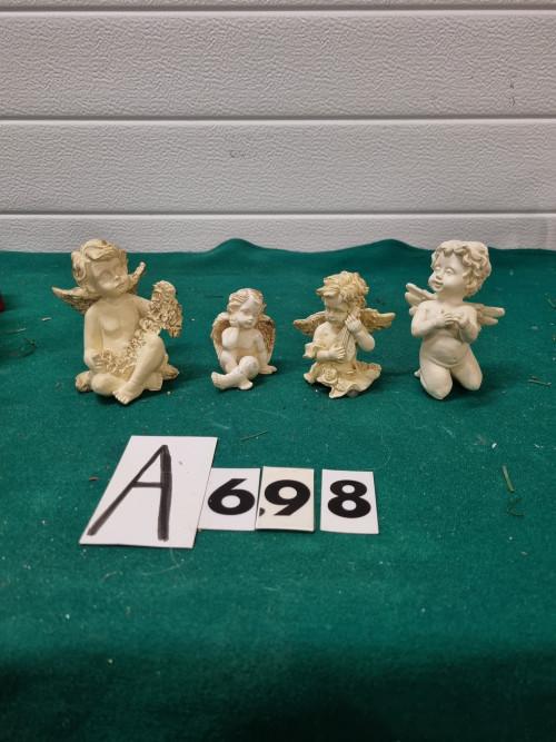 kerst engelen beeldjes vier stuks [a699], Ophalen of Verzenden, 'T Olde Gre-j, Info@toldegrej.nl, Endepoelstraat 20f Didam