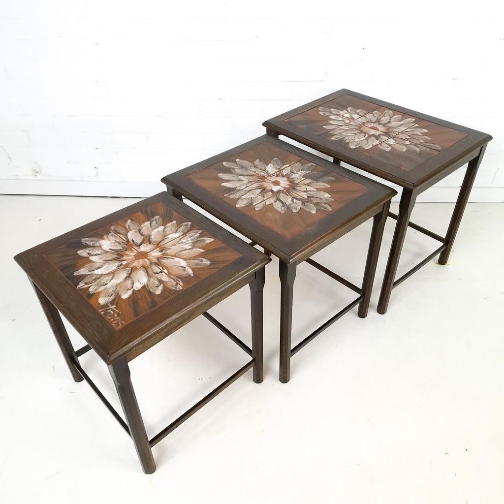 Vintage mimiset Deens design hout met sunburst tegel, Gebruikt, Ophalen of Verzenden, X, X