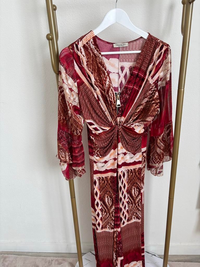 Trois Ka Jumpsuit met print en ritsdetail, Kleding | Dames, Jumpsuits, Ophalen of Verzenden, Zo goed als nieuw, Maat 38/40 (M)