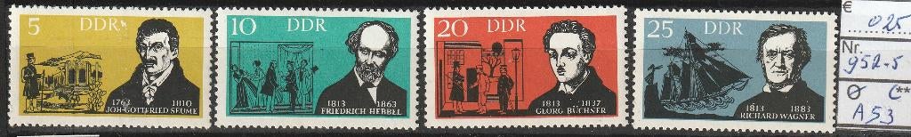 DDR Schrijvers/Componisten Michel 952-5 Nr.A53p, Verzenden, DDR, Postfris