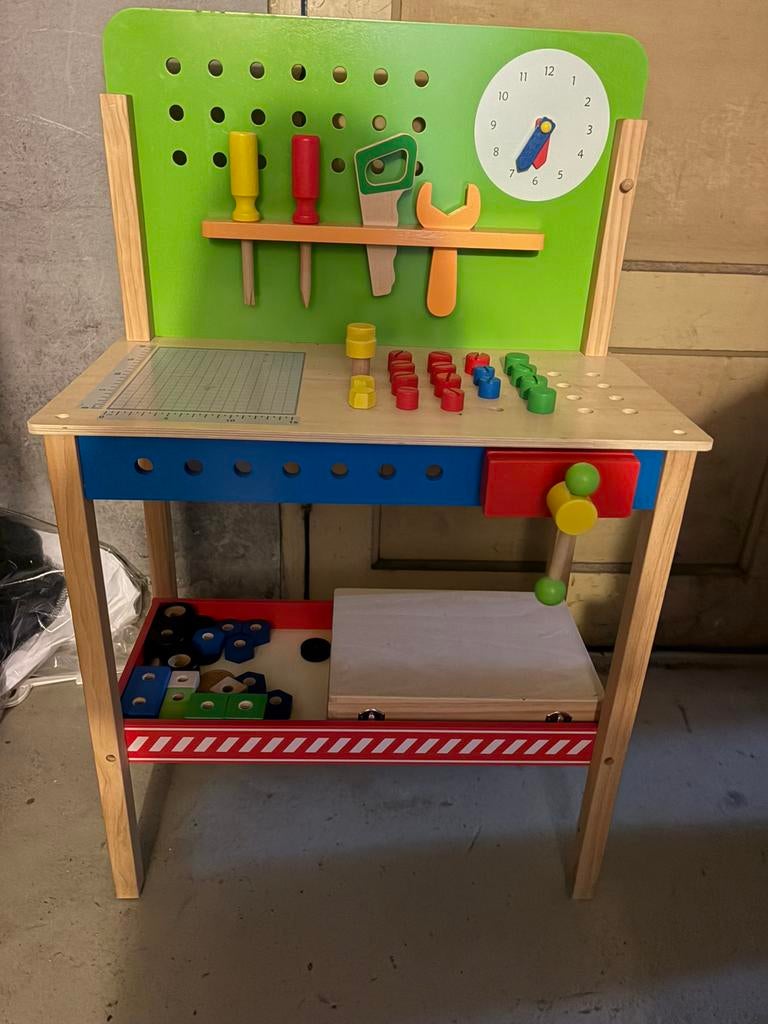 Houtenwerkbank incl extra koffer met accessoires, Ophalen of Verzenden, Zo goed als nieuw, Stoel(en)