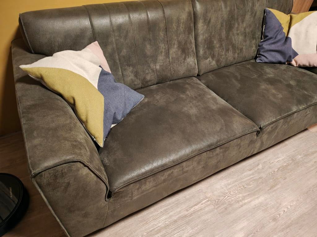 2,5 zits microleder bank, Ophalen, 150 tot 200 cm, Tweepersoons, Zo goed als nieuw