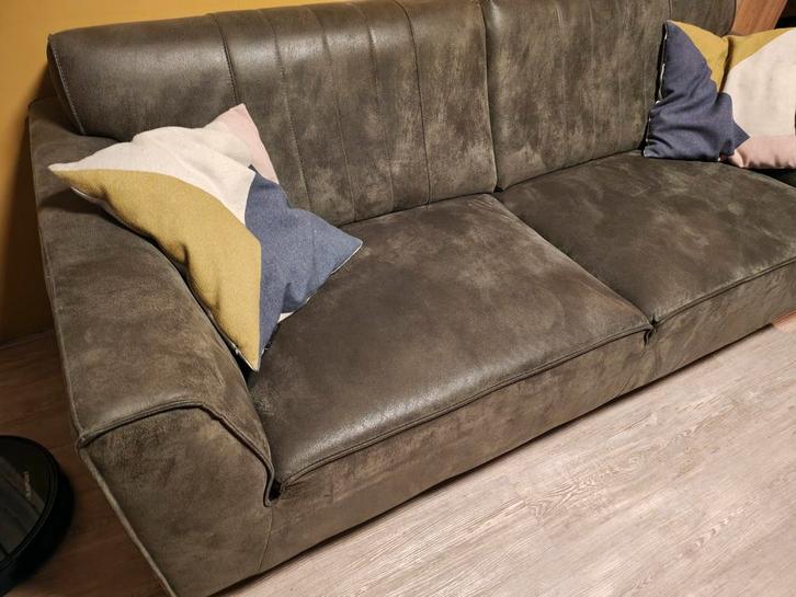 2,5 zits microleder bank, Huis en Inrichting, Banken | Bankstellen, Zo goed als nieuw, Rechte bank, Tweepersoons, 150 tot 200 cm