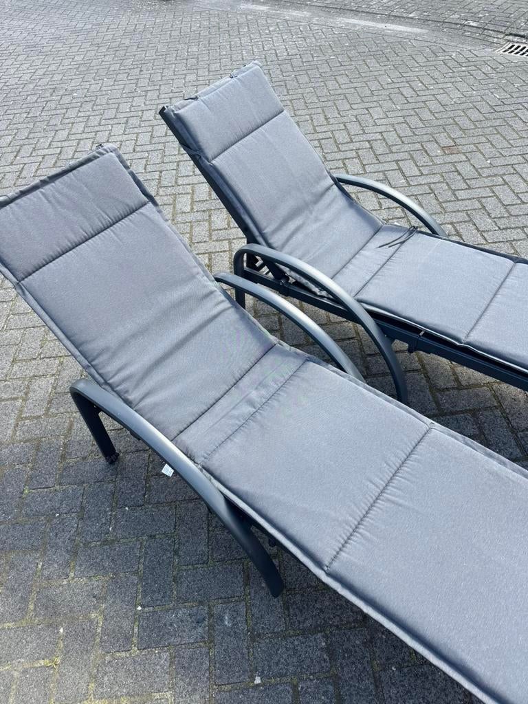 Twee inklapbare ligstoelen, Ophalen of Verzenden, Zo goed als nieuw, Inklapbaar