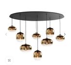 Zwarte ovale hang lamp Bellini - 8 lights - verstelbaar, Ophalen, Zo goed als nieuw, Minder dan 50 cm