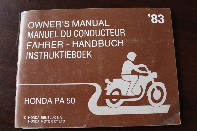 Honda PA50 Camino 1983 bromfiets instructie boekje manual, Ophalen of Verzenden, Nieuw