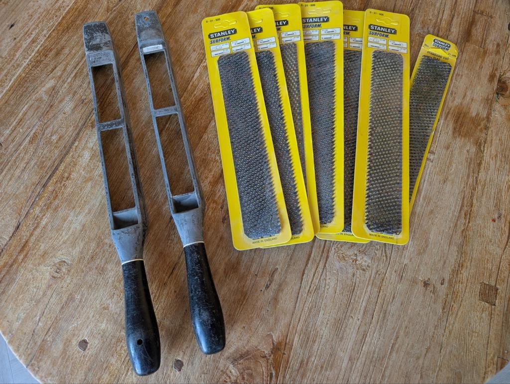 2 Stanley Surform schaven met nieuwe schaafbladen (6 stuks), Ophalen of Verzenden, Nieuw