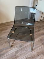 Ikea Tobias moderne transparante stoel met metalen onderstel, Huis en Inrichting, Stoelen, Kunststof, Gebruikt, Ophalen of Verzenden