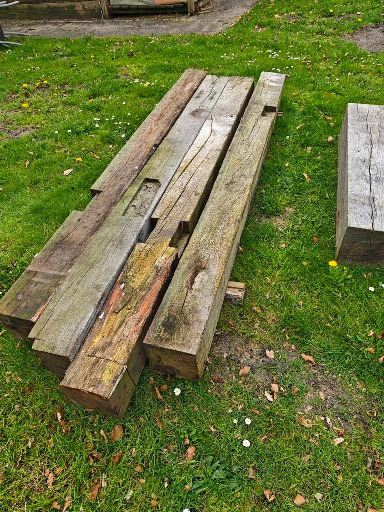 Eiken gebinten, Tuin en Terras, Palen, Balken en Planken, Ophalen, 250 cm of meer, Balken
