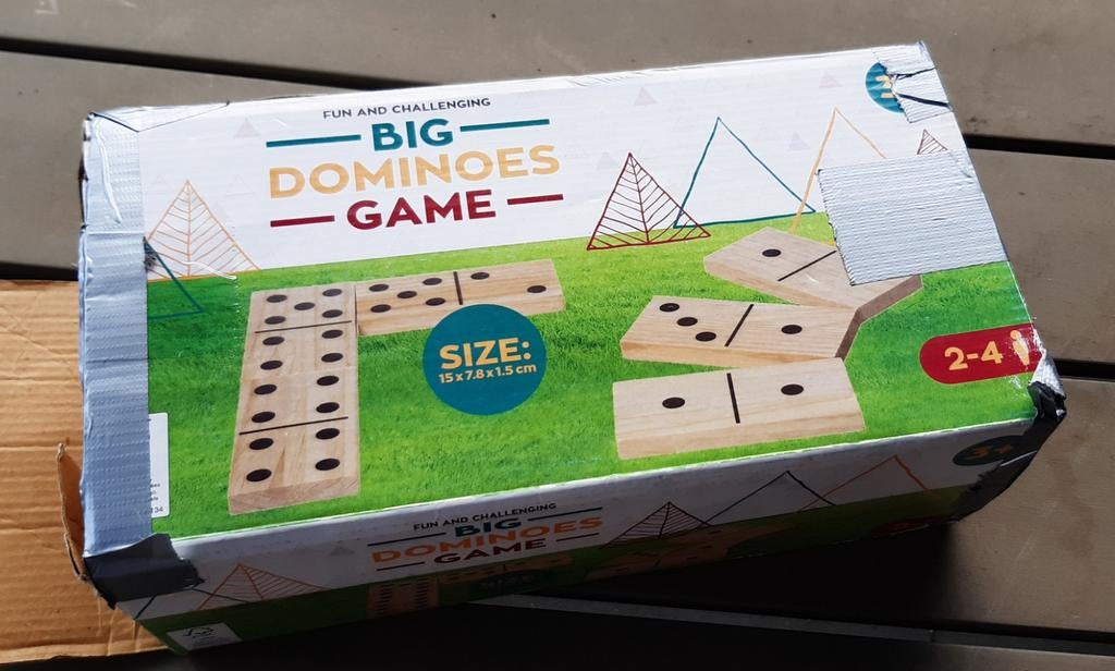 Groot Dominospel - Big Dominoes Game, Een of twee spelers, Ophalen of Verzenden, Zo goed als nieuw
