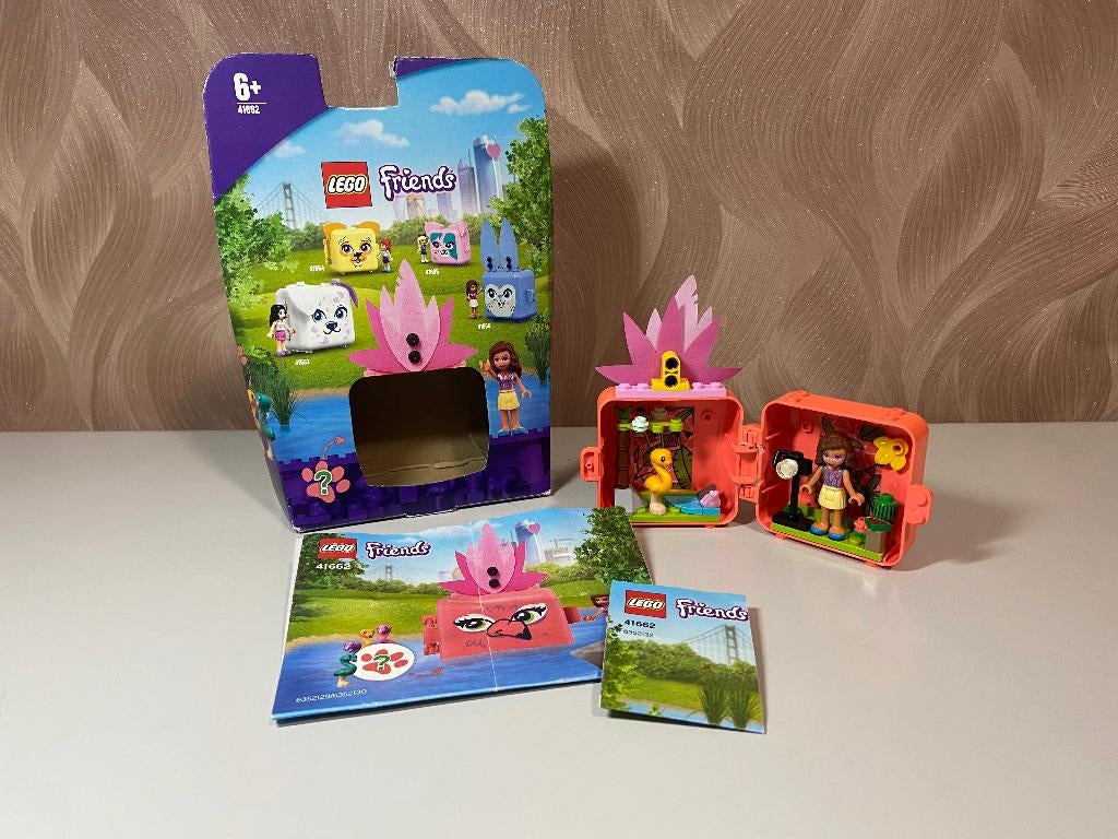 Lego - Friends - 41662 - Olivia's Flamingo Cube - compleet, Ophalen of Verzenden, Zo goed als nieuw, Complete set, Lego